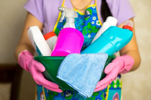 Professional home cleaners in Kingston preparing a tidy living room