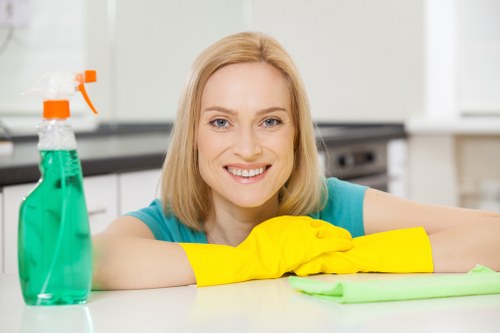 Kingston Cleaner team member preparing safe cleaning equipment